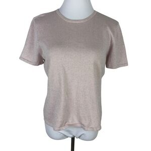 First Issue Liz Claiborne Women's XL Pink Metallic Shimmer Knit Top